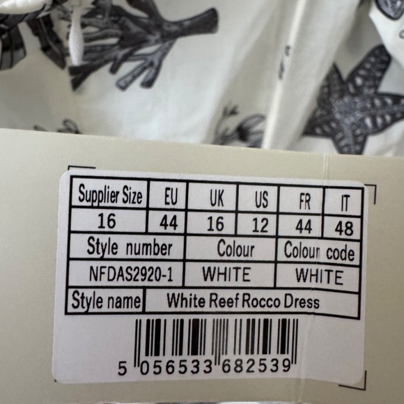 NEW Never Fully Dressed White Reef Rocco Tropical Puff Sleeve Mini Dress 12 NWT - Picture 6 of 8